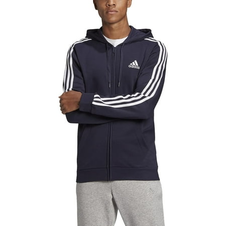 Adidas Essentials Fleece 3-Stripes Full-Zip Hoodie, Men's