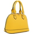thumbnail image 2 of FashionPuzzle Zip-Around Saffiano Classic Dome Satchel (Yellow), 2 of 7