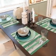 thumbnail image 6 of Linen Placemat With 18×12in Double Stitching Is Effectively Insulated And Foldable For Family Hotel Picnic Trips Lightgreen Stripe_18292_3 Four Pieces, 6 of 8