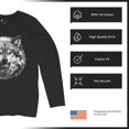 thumbnail image 6 of Snarling Wolf Portrait Women's Long Sleeve T-shirt Fierce Monochrome Predator Alpha Wilderness Wild Animal Art Nature Forest, 6 of 7