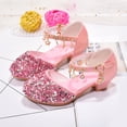 thumbnail image 7 of Fozruso Girls Princess Party Pump Shoes,Sizes 10 Little Kid,Low Heeled Glitter Dress Shoes Ankle Buckle Strap Party School Shoes, 7 of 7