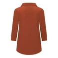 thumbnail image 6 of Aboser Ladies Tops and Blouses Dressy Casual Collared Tunic Top Flowy 3/4 Length Sleeve Shirts Solid Color V Neck T Shirt Loose Fit Work Blouse, 6 of 6