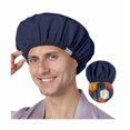 thumbnail image 1 of wonima11 Men Shower Cap Reusable Waterproof, Dual-Layer Design, Double-Sided Use,Protects Hair in Shower, Spa,Travel & Cooking, Adjustable Elastic for Comfortable Fit (Colorful Geometric, One Size), 1 of 1