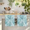 thumbnail image 4 of Teal Coral Coastal Kitchen Towels Set of 3, Summer Beach Nautical Ocean Sea Vintage Absorbent Dish Towels for Kitchen, Microfiber Hand Towel, Quick Drying Tea Towel for Cleaning Decorative Dishcloths, 4 of 7