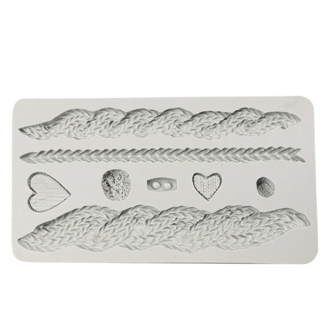 Textura Pastel Borde Moldes de punto Fondant Silicona Molde de la torta