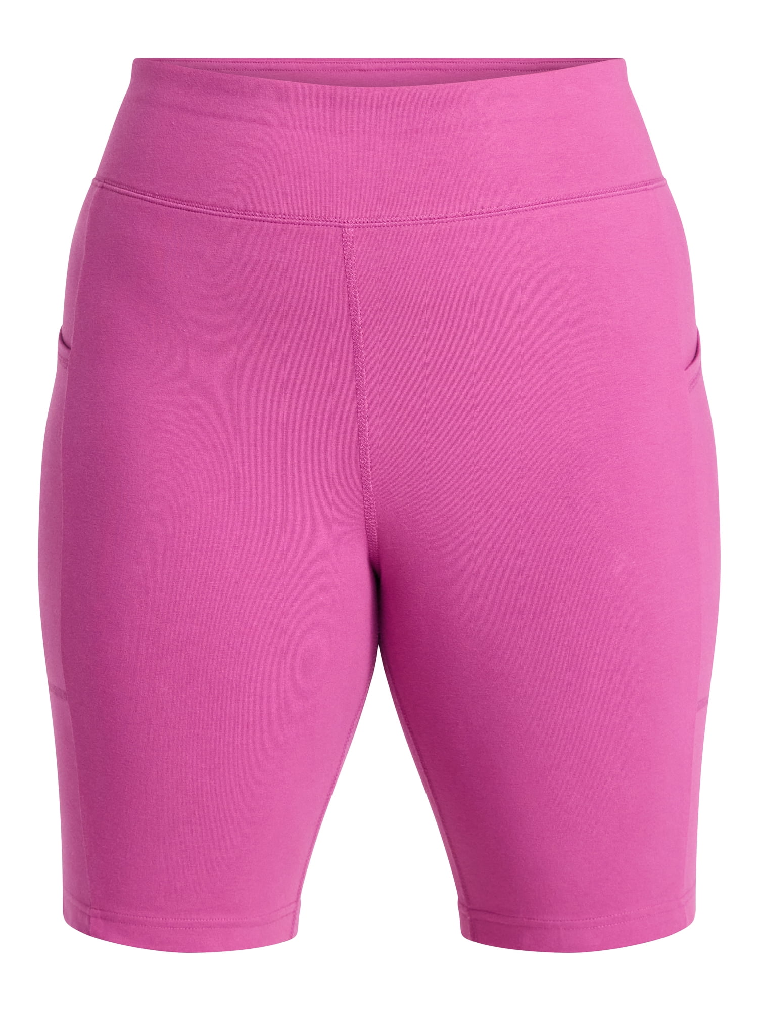 Terra & Sky Women's Plus Size Bike Shorts with Pocket, Sizes 0X-5X