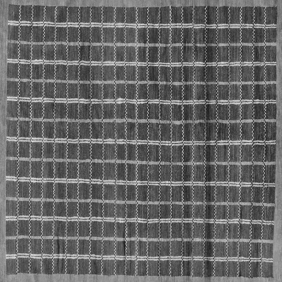 Ahgly Company Indoor Square Abstract Gray Modern Area Rugs, 6' Square