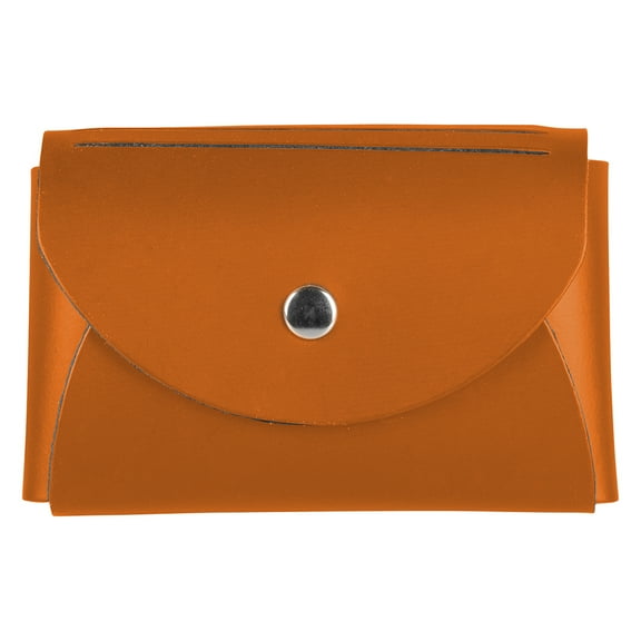 JAM Leather Snap Business Card Case, 1/Pack, Orange, Round Flap