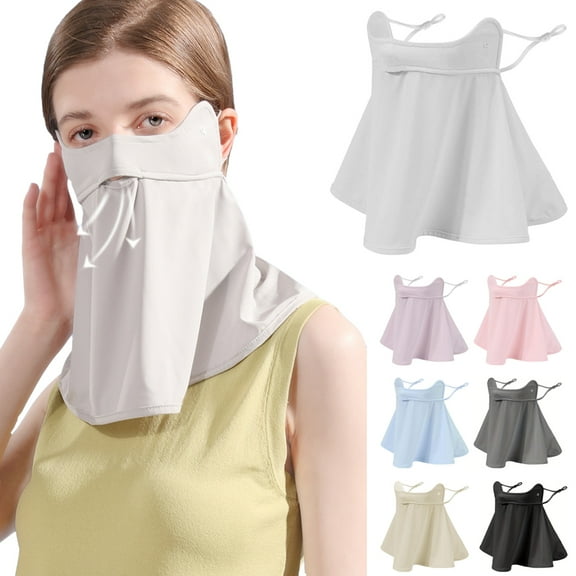 UPF 50 Unisex Breathable Cooling Face Cover, Sun UV Protection Earloop Neck Gaiter Scarf Mask, for Summer Outdoor Activities