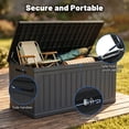 thumbnail image 3 of UIOWIO 320 Gallon Large Outdoor Storage Deck Box,Resin Waterproof UV Resistant Storage Box with Hundles,Outside Lockable Deck Box for Patio Furniture Pool and Sports Equipment,Black, 3 of 9