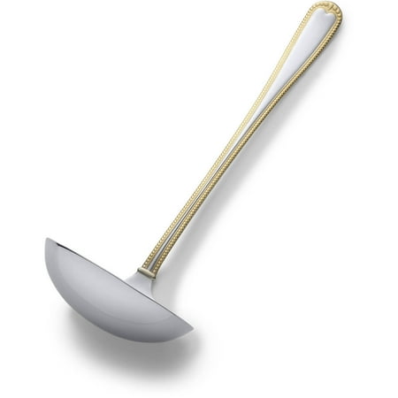 International Sterling Gravy Ladle - International Silver New Castle Gold Accent Gravy Ladle