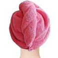 thumbnail image 4 of Toalla de microfibra para el cabello, turbante marrón de secado rápido y súper absorbente con botón, juego de 2 piezas, 4 of 5