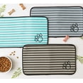 thumbnail image 5 of GREEN STRIPE EMBROIDERED PAW PET MAT SMALL, 5 of 5