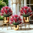 thumbnail image 6 of PoyoKee Fake Flowers, 2pcs No Watering Ground Stake Artificial Flowers for Outdoors, No-Fade Faux Fake Plants for Porch Garden Room Decor, 22 inch, 6 of 9