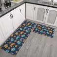 thumbnail image 2 of Game Controller Black Pattern Anti Fatigue Kitchen Rugs Set Of 2, Non Slip Washable Decorative Floor Mats for Kitchen Sink Laundry, 17"x30" and 17"x47", 2 of 5