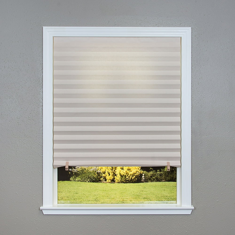 Redi Shade Cordless Beige Paper Light Filtering Pleated Shade, 1.5" x