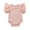 Pink, variant on LMLYSoH Infant Baby Girl Summer Jumpsuit Solid Color Ribbed Flutter Sleeve Round Neck Romper Cute Bodysuit