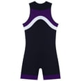 thumbnail image 6 of Fldy Mens One Piece Swimsuit Sleeveless Zipper Bathing Suit Surfing Rash Guard Wetsuit Purple L, 6 of 7