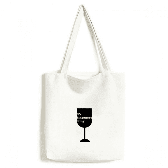 Outline Of Singapore Sling Tote Canvas Bag Shopping Satchel Casual Handbag