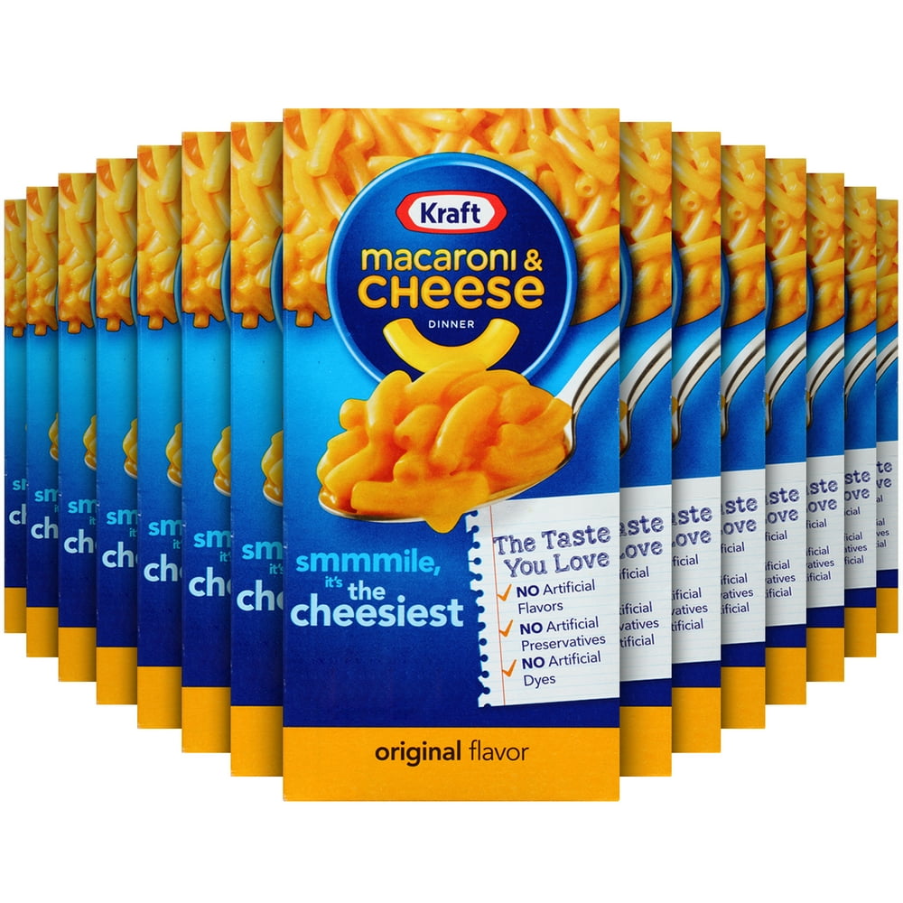 Kraft Original Macaroni & Cheese Dinner, 15 ct Pack, 7.25 oz Boxes