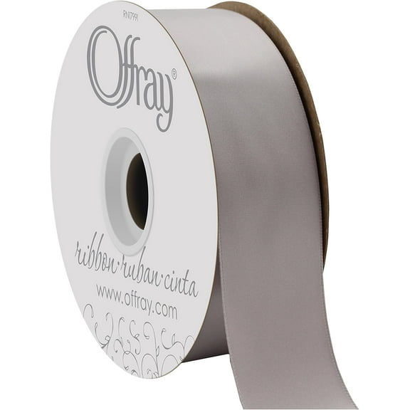 Berwick-Offray Double Faced Satin Ribbon #9 (1.5") 10 Yards, Silver