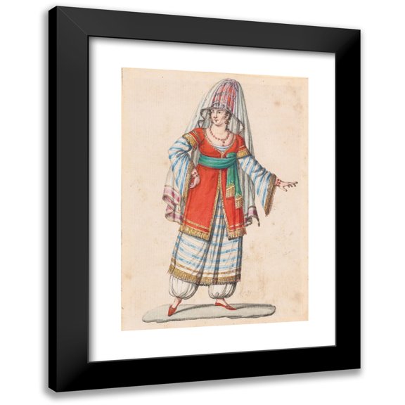 French School 11x14 Black Modern Framed Museum Art Print Titled - Oriental Costumes 4 (19th Century)