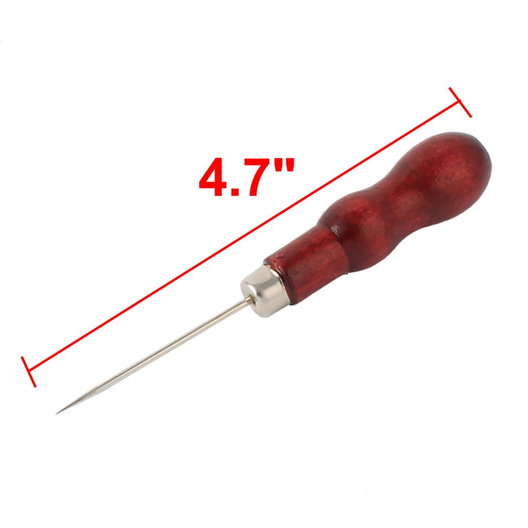 2mm Dia Tip Wooden Grip Tailor Sew Straight Needle Sewing Pricker Awl Tool  3pcs 