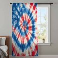 thumbnail image 3 of Blue Red American Flag Sheer Curtains 54 Inches Long, Abstract Art USA Tie-dye Light Filering Curtains, Breathable Simi Curtain Privacy Drapes for Kitchen Bathroom Lightweight Small Window Treatment, 3 of 9