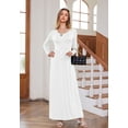 thumbnail image 5 of Women's Long Sleeve Loose Plain Maxi Dresses Casual Long Dresses with Pockets,US Size,Long Sleeve Dark green,L, 5 of 9
