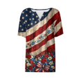 thumbnail image 6 of MEICHEN Women's Tops Summer Printed Patriotic Top Short Sleeves Blouse Tops 250th Anniversary Short Sleeve T Shirt V Neck Graphic Tee, 6 of 6