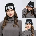 thumbnail image 4 of Winter Warm Beanies Knit King Queen Printed Hat Embroidery Cap For Men Women, 4 of 10