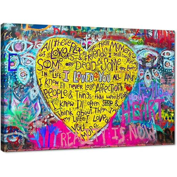 Aaheei Banksy Graffiti Canvas Wall Print Art Modern Home Artwork Office Wall Decor Canvas Prints and Painting for Living Room Bathroom Giclee Art and Streched Ready to Hang