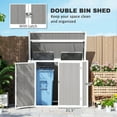 thumbnail image 5 of Outsunny 4.7 x 2.5FT Outdoor Storage Shed, Horizontal Outdoor Storage Box with Chain Lid, for Garden Tools, Trash Cans, Gray, 5 of 9