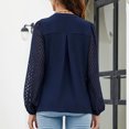 thumbnail image 6 of TKLPEHG Blouses for Women Dressy Casual V-Neck Lace Elegant Shirts Fashion Solid Color Loose Comfy Lightweight Long Sleeve T Shirt Fall Tops Blouses Pullover (Navy,XL), 6 of 6