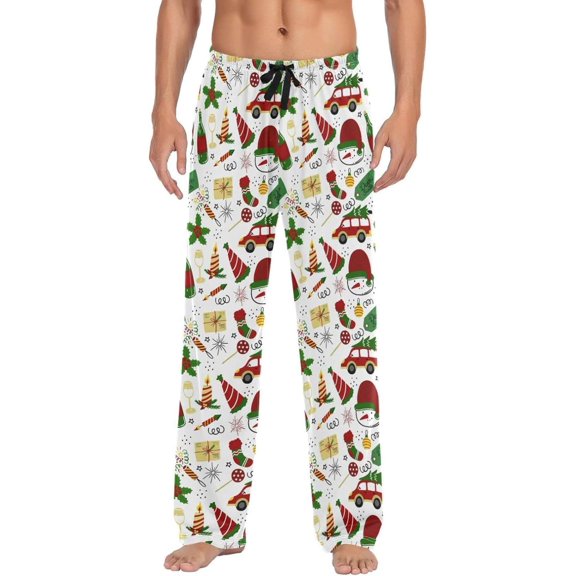 GZHJMY Christmas Snowman Pajama Pants for Men, Lounge Pants Lightweight Men Pajama Bottoms with Drawstring Pockets, Christmas New Year Birthday Gifts, X-Large