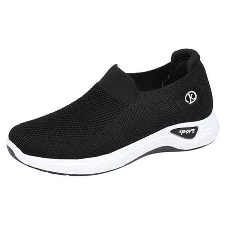 

TAIAOJING Women s Mesh Slip-on Comfort Shoe Breathable Lace Up Shoes Flats Casual Shoes Unisex Lightweight Work Shoes Sporty Breathable Slip Work Trainers