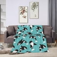 thumbnail image 5 of Killer Whale Blanket Soft Warm Bed Bedding Throw Blankets Cool Boys Gifts for Couch Bedroom Sofa Office Car, All Season Cozy Flannel Plush Blanket for Kids Adults, 50"X40", 5 of 6