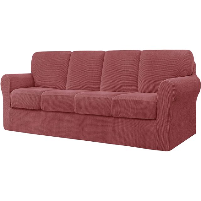 CHUN YI Stretch Checks Spandex Sofa Cover Separate Backrests Cushions Cover Slipcover