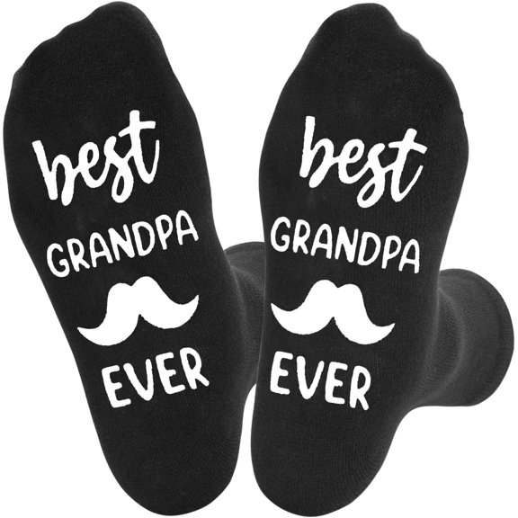 Best Grandpa Ever Socks - Novelty Cotton Socks for Dad