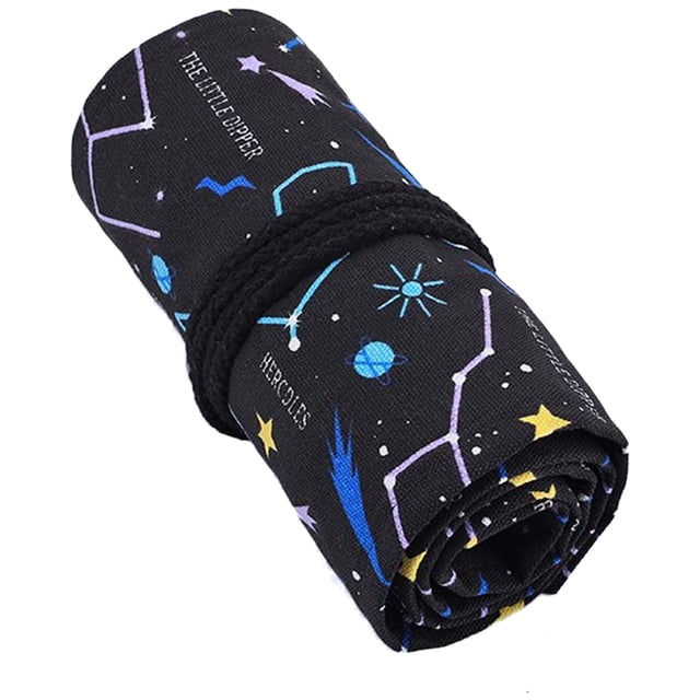 Rollable Pencil Bag For Pencils Pen Holder Canvas Wrap Bags Organizer Pencil Case School Pencil Holder Case