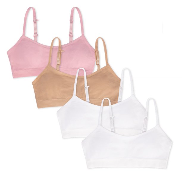 4 Pack Girls Padded Training Bras Crop Cami Bras for Girls with