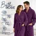 thumbnail image 6 of Dan River Bathrobe for Men and Women One Size Lightweight Cotton Terry Cloth Robe - Purple Passion, 6 of 10