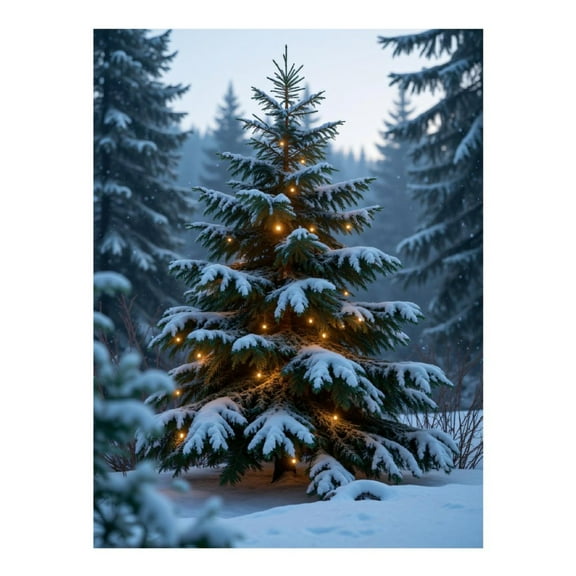 Diamond Art Kit for Adults, Snowy Pine Tree Winter Lights Diamond Painting for Adults Beginners, 5D DIY Diamond Art Painting Kits, Colorful Diamond Painting Craft for Home Decor 12x16