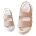 thumbnail image 2 of eileial Girls Boys Sandals Adjustable Straps Summer Slides Sandals Open Toes Flat for Kids Toddler,Khaki 8.5, 2 of 4