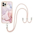thumbnail image 4 of SaniMore for iPhone 14 Pro 6.1" 2022 Case with Detachable Crossbody Lanyard Shockproof TPU Backplane Marble Pattern Luxury Fashion Anti-drop Slim Lightweight Cover For iPhone 14 Pro, Rosegold, 4 of 4