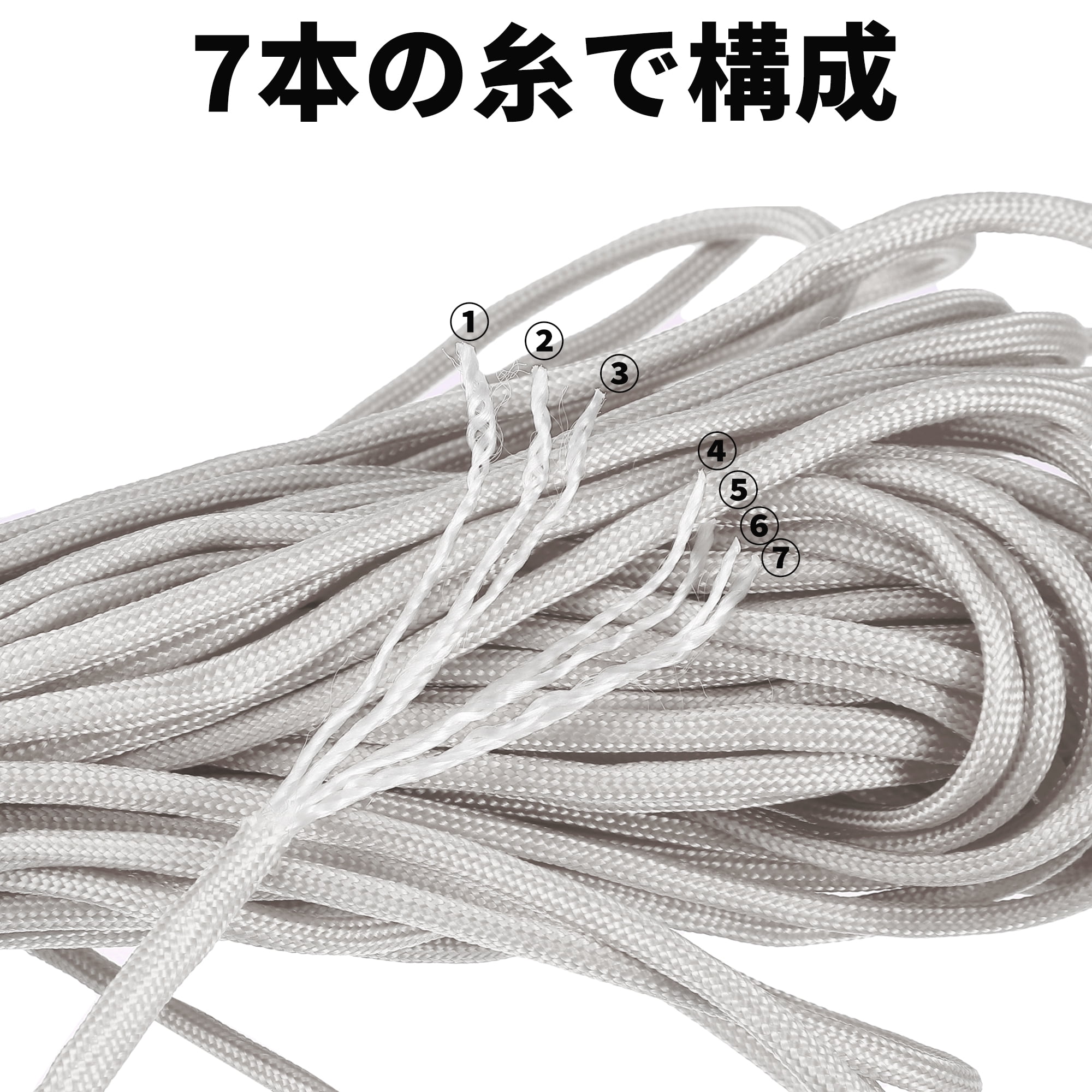 Unique Bargains Outdoor Camping Guylines Tent Rope 7 Core 4mm Paracord Gray