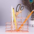 thumbnail image 5 of Organizador de escritorio de metal Suministros de oficina Accesorios de escritorio Soporte de almacenamiento para bolígrafos, lápices, cosméticos, brochas de maquillaje, con 3 compartimentos de diferentes alturas Zhivalor WMSS-208-2, 5 of 5