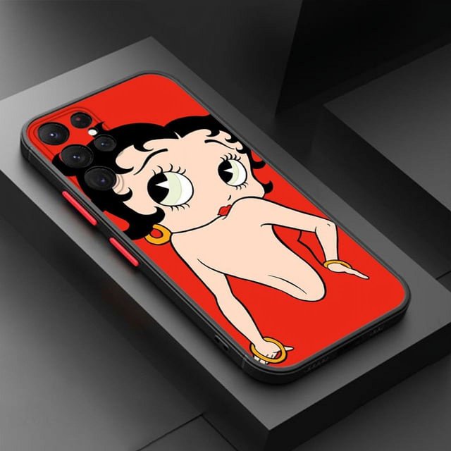 Cute Betty Boop For Samsung S23 S22 S21 S20 FE S10 S9 Note 20 10 Ultra Lite Pro Plus Frosted Translucent Phone Case
