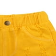 thumbnail image 3 of Baby Girls Casual Denim Shorts Solid Color High Waist Button Ripped Jeans with Side Pockets Purple 2-3 Years, 3 of 5