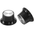 thumbnail image 1 of Guitar Knobs 2 Volumes and 2 Tones Silver Top Hat, 1 of 7